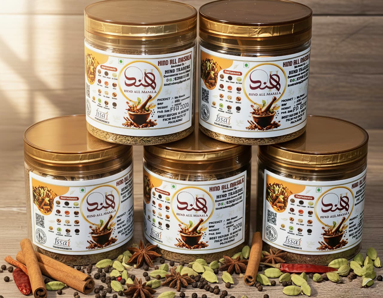 Hind All Masala product range – full masala jar collection, raw Indian spices
