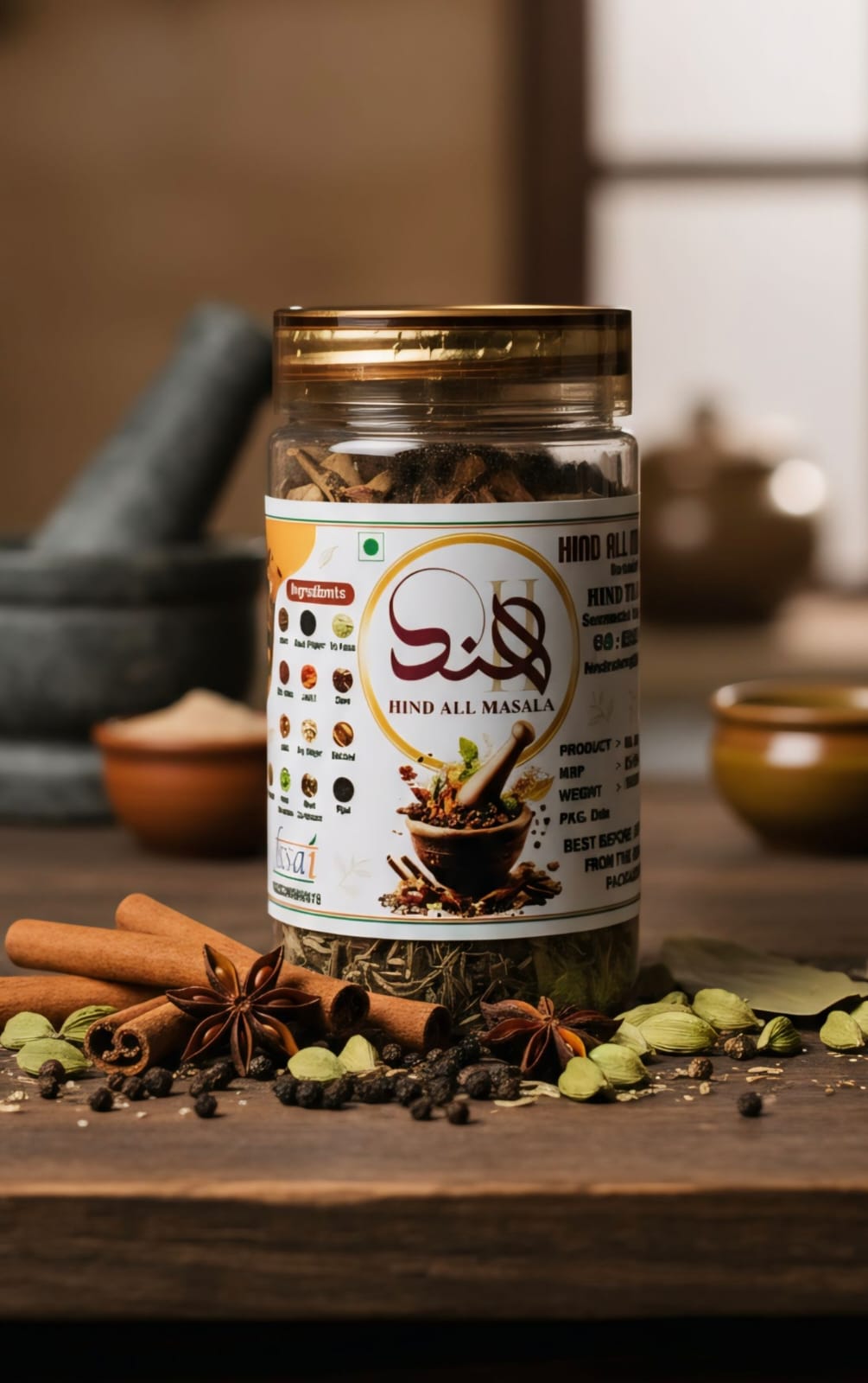 Hind All Masala premium masala jar – whole spices turmeric coriander cumin